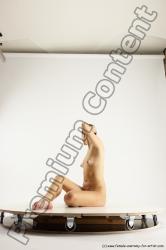 Nude Woman White Sitting poses - ALL Slim long brown Sitting poses - simple Multi angle poses Pinup